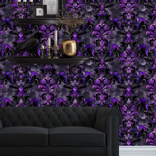 Whimsigoth Funky Delicate Purple Wallpaper