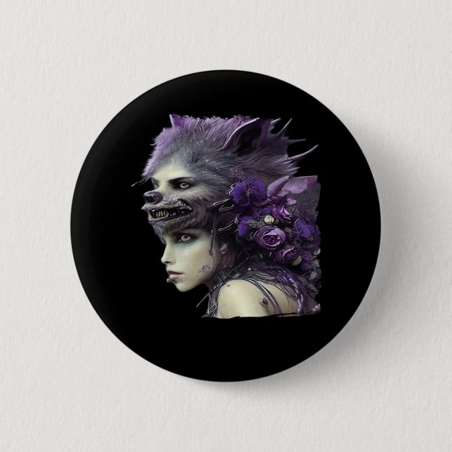 Whimsigoth Funny Design For Halloween 6 Cm Round Badge (Front)