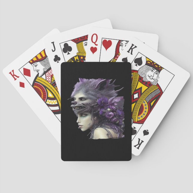 Whimsigoth Funny Design For Halloween Playing Cards (Back)