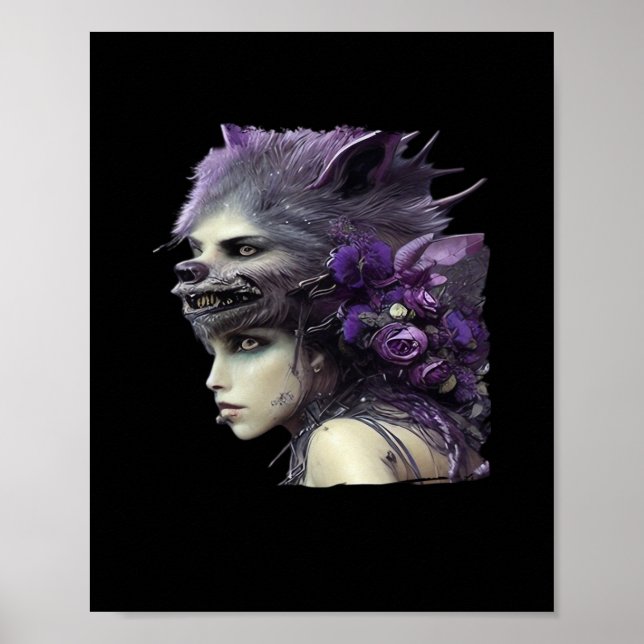 Whimsigoth Funny Design For Halloween Poster (Front)