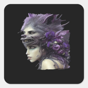 Whimsigoth Funny Design For Halloween Square Sticker