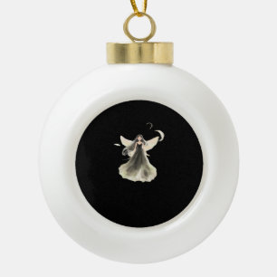 Whimsigoth Girl Dark Fairy Aesthetic With Vibes Cl Ceramic Ball Christmas Ornament