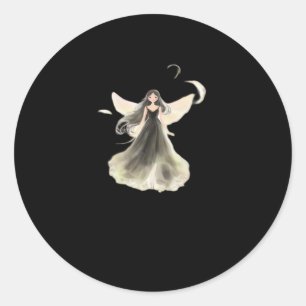 Whimsigoth Girl Dark Fairy Aesthetic With Vibes Cl Classic Round Sticker