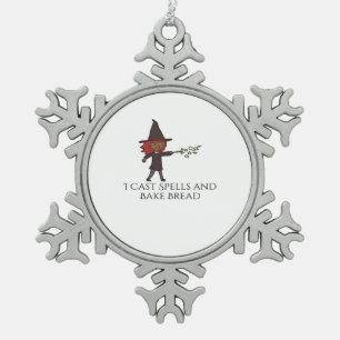 Whimsigoth Ink – Mystical Forests, Moons & Magic A Snowflake Pewter Christmas Ornament