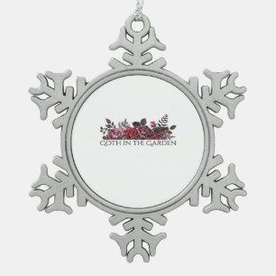 Whimsigoth Ink – Mystical Forests, Moons & Magic C Snowflake Pewter Christmas Ornament