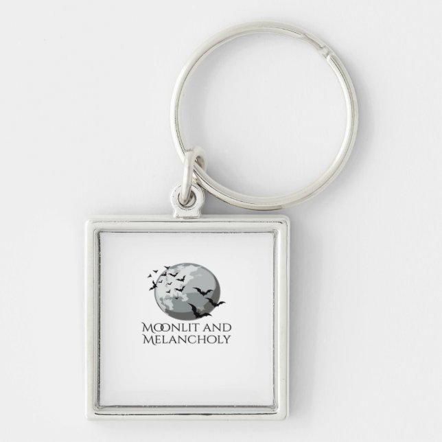 Whimsigoth Ink – Mystical Forests, Moons & Magic M Key Ring (Front)