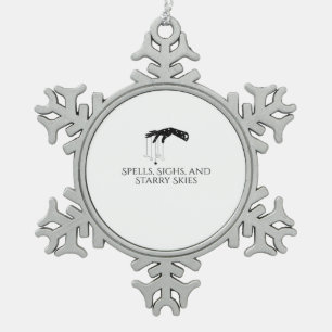 Whimsigoth Ink – Mystical Forests, Moons & Magic O Snowflake Pewter Christmas Ornament