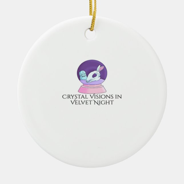 Whimsigoth Ink – Mystical Forests, Moons & Magic R Ceramic Ornament (Front)