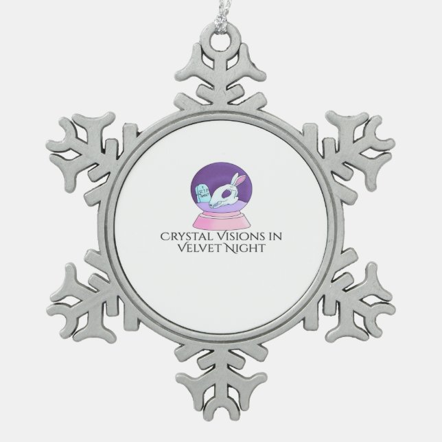 Whimsigoth Ink – Mystical Forests, Moons & Magic R Snowflake Pewter Christmas Ornament (Front)