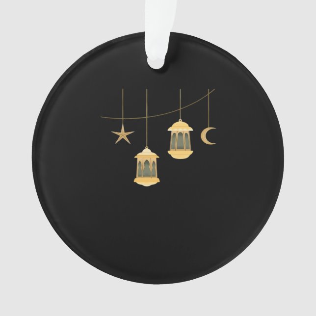 Whimsigoth Lantern Full Moon Night Sky Classic Ornament (Front)