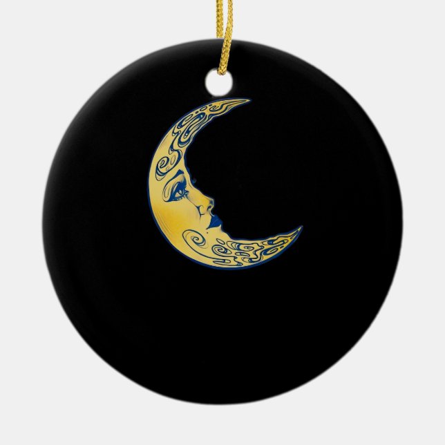 Whimsigoth Moon Ceramic Ornament (Front)