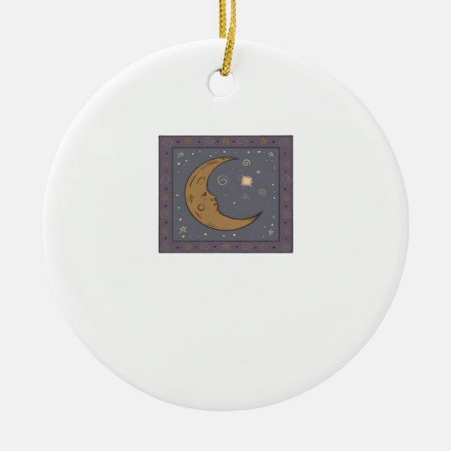 Whimsigoth Moon Classic Ceramic Ornament (Front)