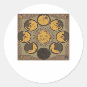 Whimsigoth Moon Classic Classic Round Sticker