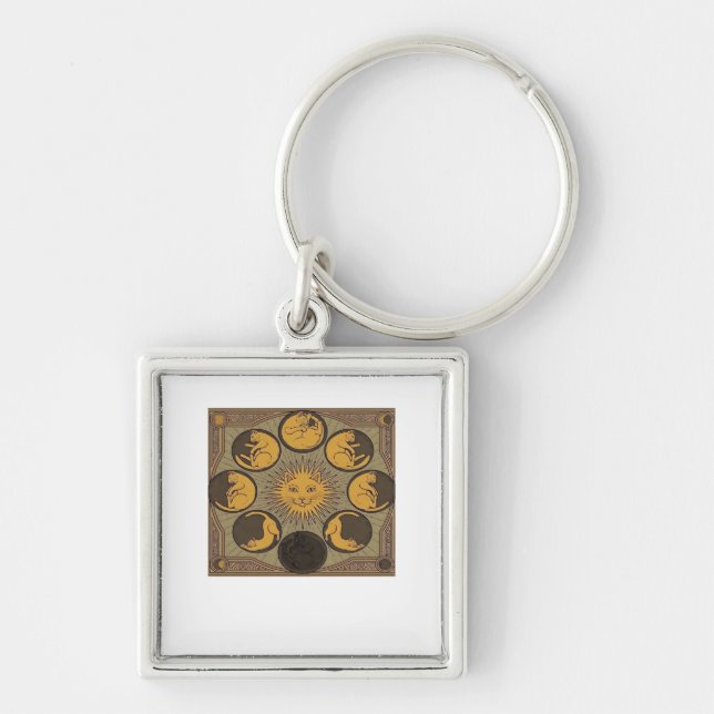 Whimsigoth Moon Classic Key Ring (Front)