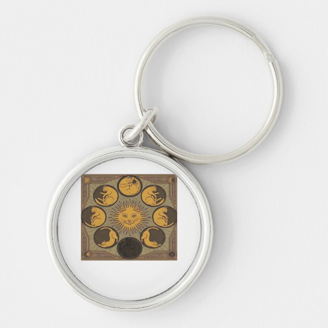Whimsigoth Moon Classic Key Ring (Front)