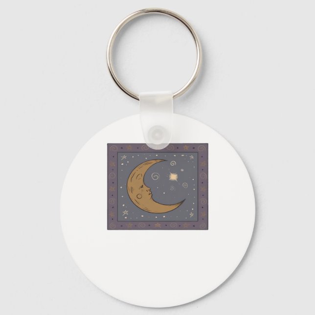 Whimsigoth Moon Classic Key Ring (Front)