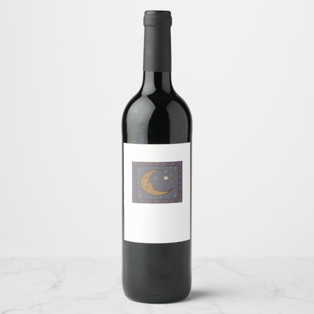 Whimsigoth Moon Classic Wine Label (Front)