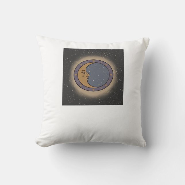Whimsigoth Moon Print Cushion (Front)
