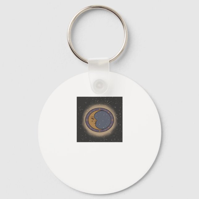 Whimsigoth Moon Print Key Ring (Front)