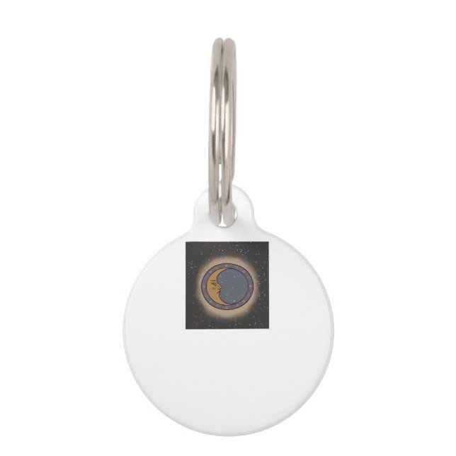 Whimsigoth Moon Print Pet Tag (Front)