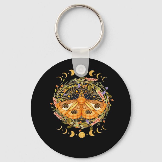Whimsigoth Moth Classic Key Ring (Front)