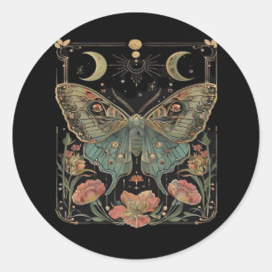 Whimsigoth Moth Shirt, Botanical Butterfly T Shirt Classic Round Sticker