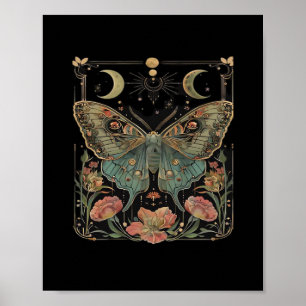 Whimsigoth Moth Shirt, Botanical Butterfly T Shirt Poster