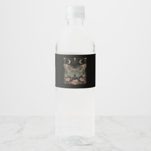 Whimsigoth Moth Shirt, Botanical Butterfly T Shirt Water Bottle Label
