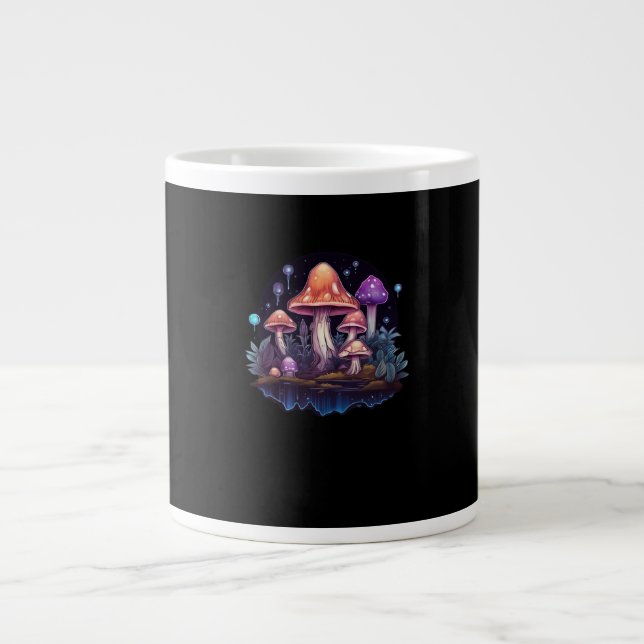 Whimsigoth Mushrooms And Crystals Large Coffee Mug (Front)