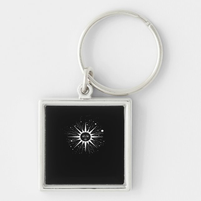 Whimsigoth Night Sky Sun Moon Witchy Classic Hallo Key Ring (Front)