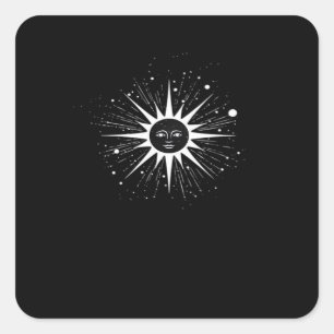 Whimsigoth Night Sky Sun Moon Witchy Classic Hallo Square Sticker