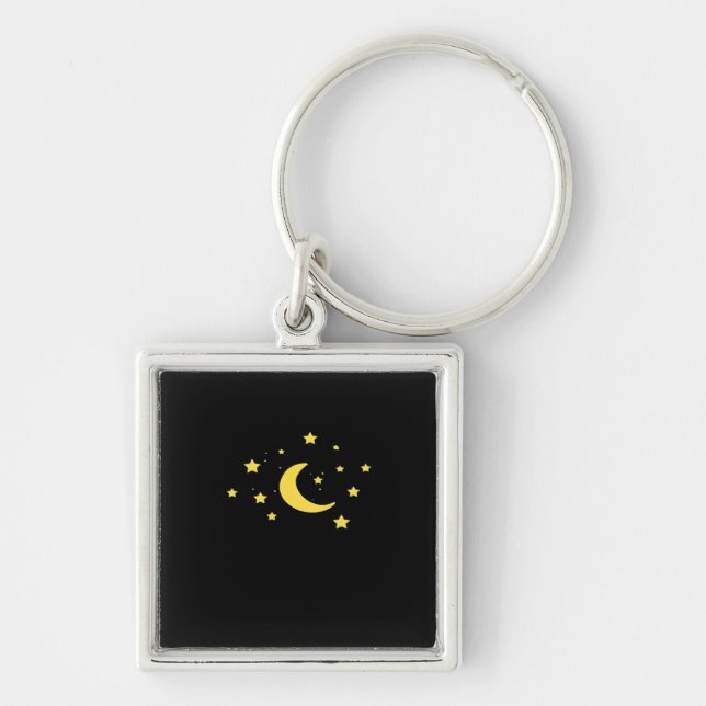 Whimsigoth Night Sky Sun Moon Witchy Key Ring (Front)