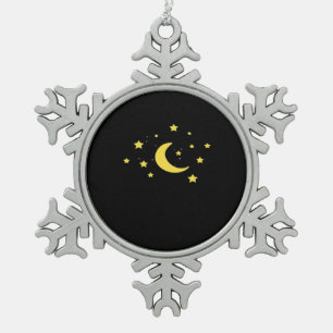 Whimsigoth Night Sky Sun Moon Witchy Snowflake Pewter Christmas Ornament