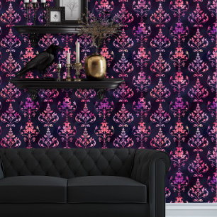 Whimsigoth Peach and Purple Ombre Elegant Wallpaper