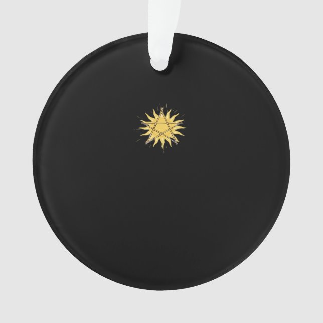 Whimsigoth Pentagram Sun Classic Ornament (Front)