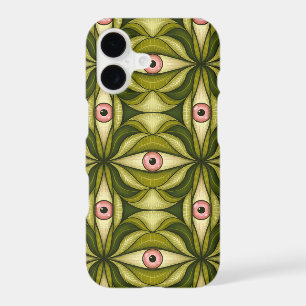 Whimsigoth Pink Eye Green Botanical Maximalist Art