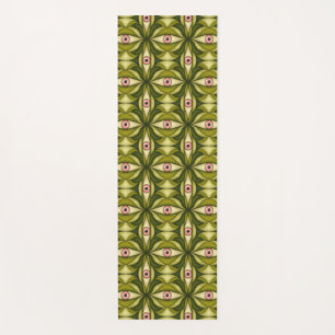 Whimsigoth Pink Eye Green Botanical Maximalist Art Yoga Mat
