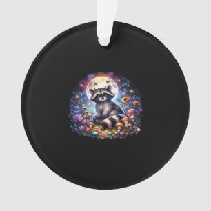 Whimsigoth Raccoon By Moonlight, Cute Colorful Fan Ornament