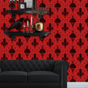 Whimsigoth Simple Black and Red Wallpaper