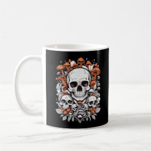 Whimsigoth Skulls & Mushrooms Vintage Botanical Ae Coffee Mug