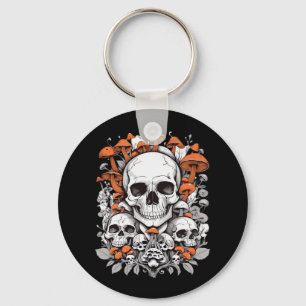 Whimsigoth Skulls & Mushrooms Vintage Botanical Ae Key Ring