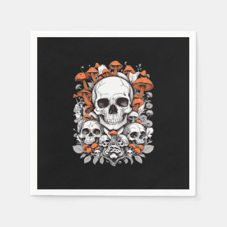 Whimsigoth Skulls & Mushrooms Vintage Botanical Ae Napkin
