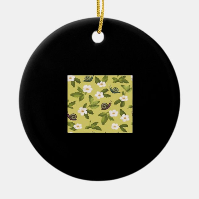 Whimsigoth Snail Classic Ceramic Ornament (Front)