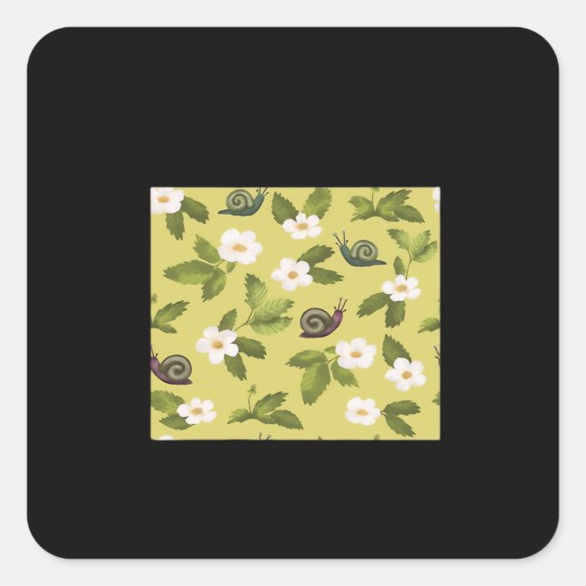 Whimsigoth Snail Classic Square Sticker (Front)