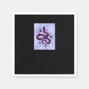 Whimsigoth Snake Spiders Flowers Napkin