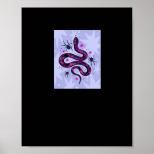 Whimsigoth Snake Spiders Flowers Poster