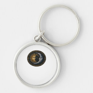Whimsigoth Stained Glass Moon And Sun Classic Key Ring