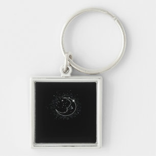 Whimsigoth Starry Night Moon Witchy Classic Key Ring
