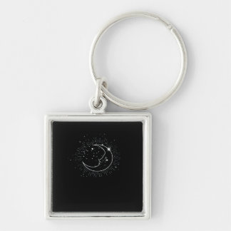 Whimsigoth Starry Night Moon Witchy Classic Key Ring