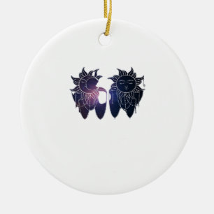 Whimsigoth Starry Night Sun Moon Witchy Classic Ceramic Ornament
